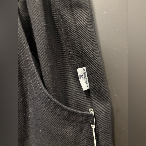 Le Bon Shoppe ARC Pants Barrel Wide Leg 100% cotton pull on Black Canvas Large - Picture 9 of 14